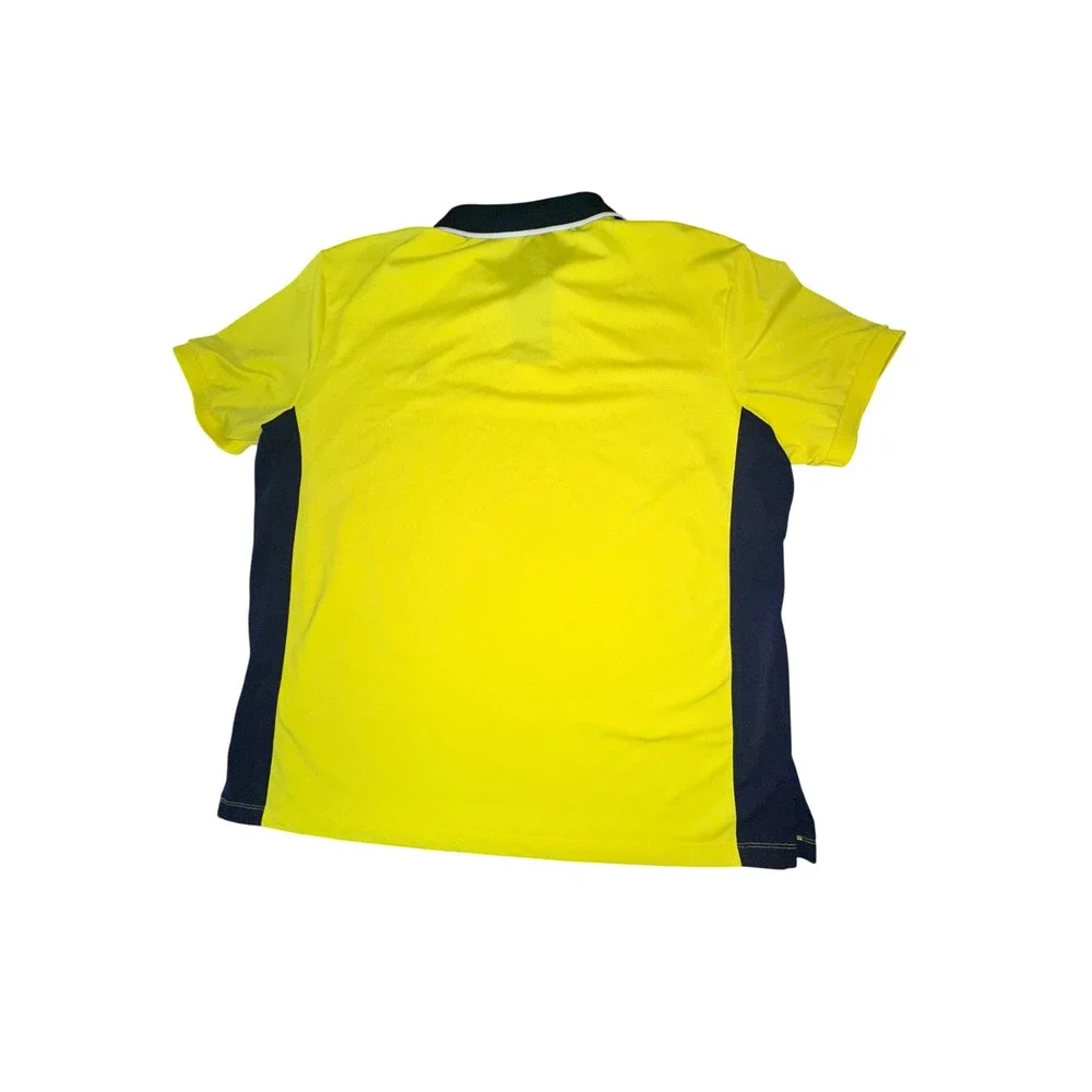 Polo Ralph Lauren Performance Mens XL Yellow Navy Blue Colorblock Golf Polo